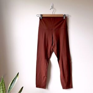 lululemon athletica align high-rise crop 23" in dark terracotta
